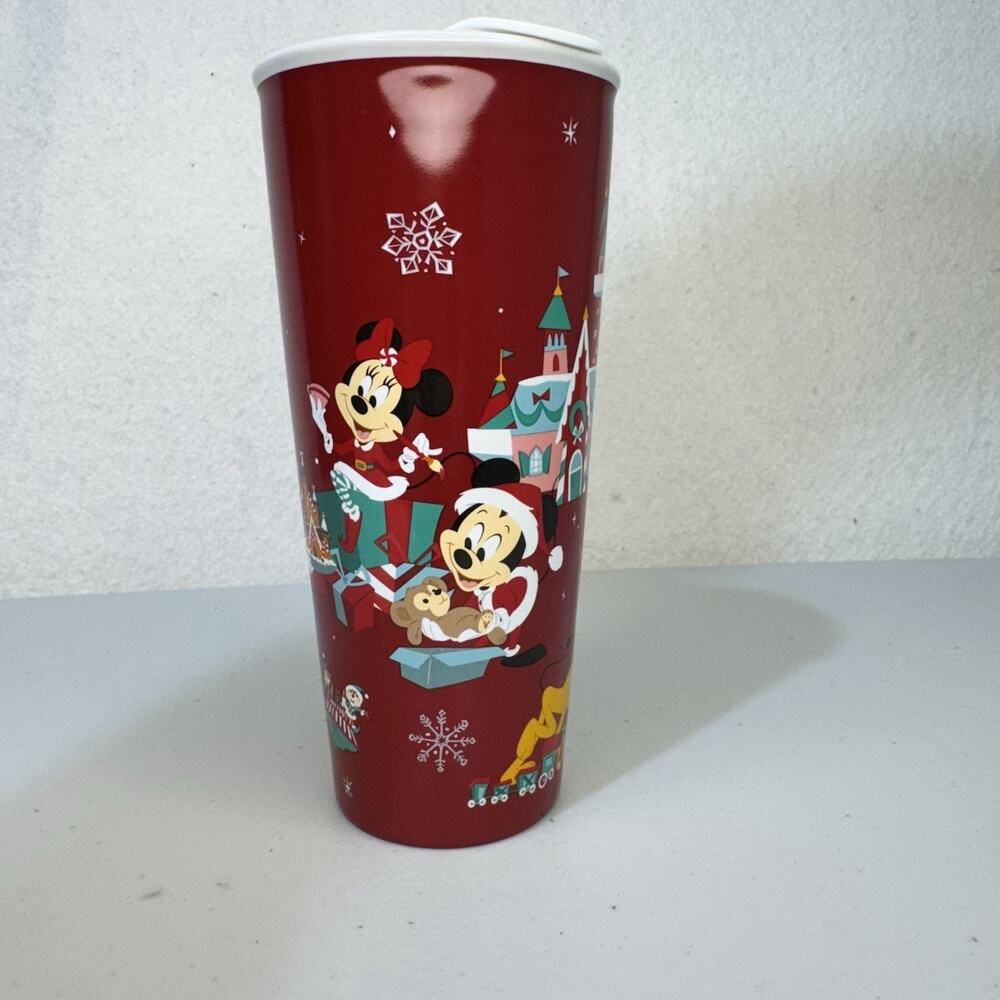 Disney Holiday Cheer Mickey & Friends Ceramic Travel Mug 2020 Christmas 12 Oz